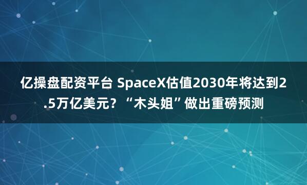 亿操盘配资平台 SpaceX估值2030年将达到2.5万亿美元？“木头姐”做出重磅预测